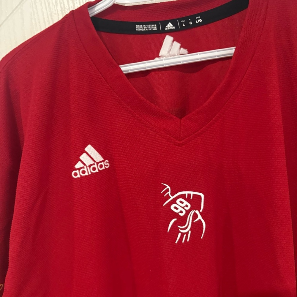 Adidas Wayne Gretzky 99 Hockey School Red Jersey Practice Shirt‎ Large XL P2P 27 - Picture 5 of 7